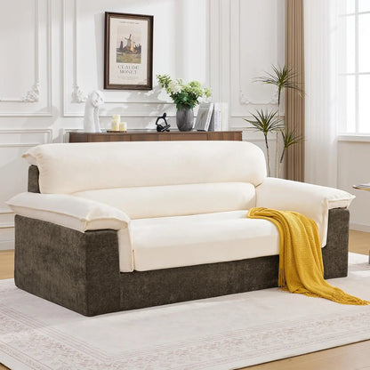 80'' Boneless Loveseat Sofa, Oversized Cloud Deep Seat Couch, Upholstered Chenille Memory Foam Love seat Sofa for, Customized