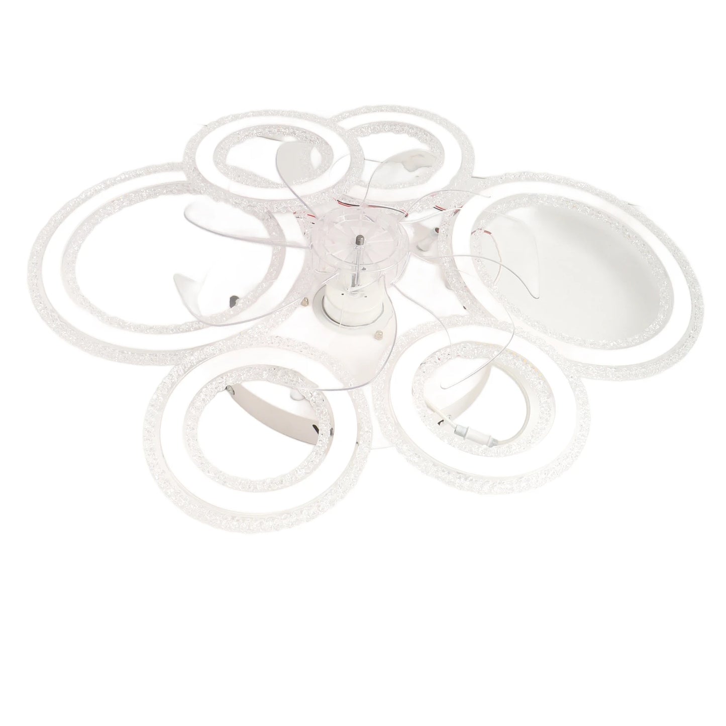 Ceiling Fan Light LED Nordic Modern Ceiling Fan Lamp 6 Rings Ceiling Fan Light for Bedroom Living Room Dining Room