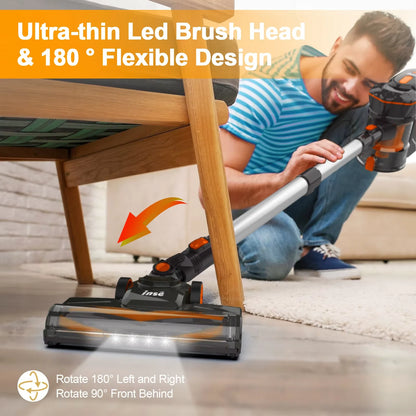 INSE V70 Cordless Vacuum Cleaner 16KPa Stick Vacuum Up to 40min Runtime 10-in-1 Home Cleans for Hardwood Floor Pet Hair Home Car