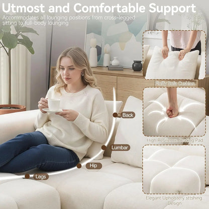 119" Oversized Cloud Boneless Couches for Living Room, Modern Tufted Modular Sectional Sofa with Deep Seat &, Customized