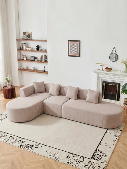 L Shaped Oversized Modular sectional couches Sofa,135" Boneless Couch, Compression Sofa for Living room No Assembly 5Seater,grey