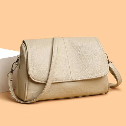 Retro Oil Wax Leather Crossbody Bag,with Textured and Vintage Feel,Simple and Elegant Flap Design,and Adjustable Shoulder Strap