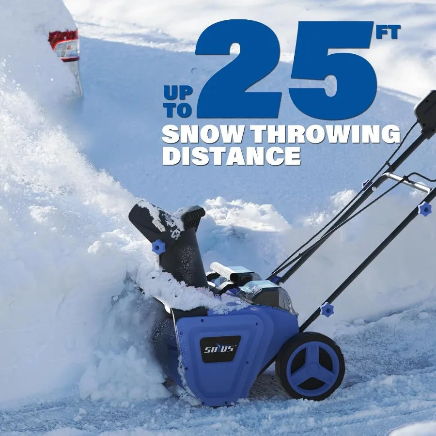 40V Snow Blower Cordless - 20-Inch Electric Snow Blower with Brushless Motor Dual LED Lights Efficient Snow Shovel for Driveway