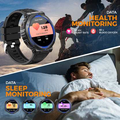 EIGIIS Military Smart Watches for men with LED Flashlight 1.53" IPS Screen Bluetooth Call with 100+ Sports Modes Fitness Tracker