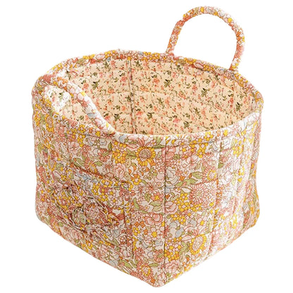 Boho Fabric Storage Basket Portable Quilted Laundry Hampers Collapsible Dirty Clothes Laundry Baskets Bathroom Storage Organizer