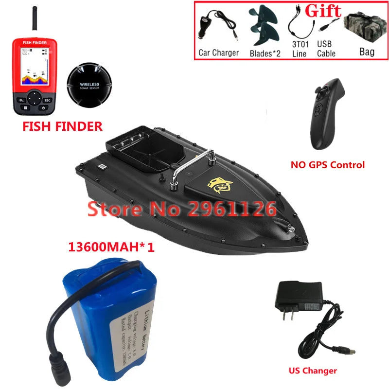 600M GPS Sonar Fish Exploration High Speed Remote Control Bait Boat Model 1.5KG 16GPS Constant Speed Cruise RC Bait Boat Model