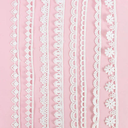 5Yard/rol White Lace Ribbon Tape Fabric Wedding Decoration Gift Wrapping Embroidered Lace Trim DIY Clothes Sewing Craft Supplies