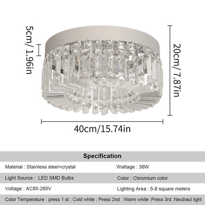 Crystal Ceiling Lamp Living Room Gold Luxury Modern Chandeliers Decoration Led Ceiling Lights Lighting Fixture Diameter 40 50cm