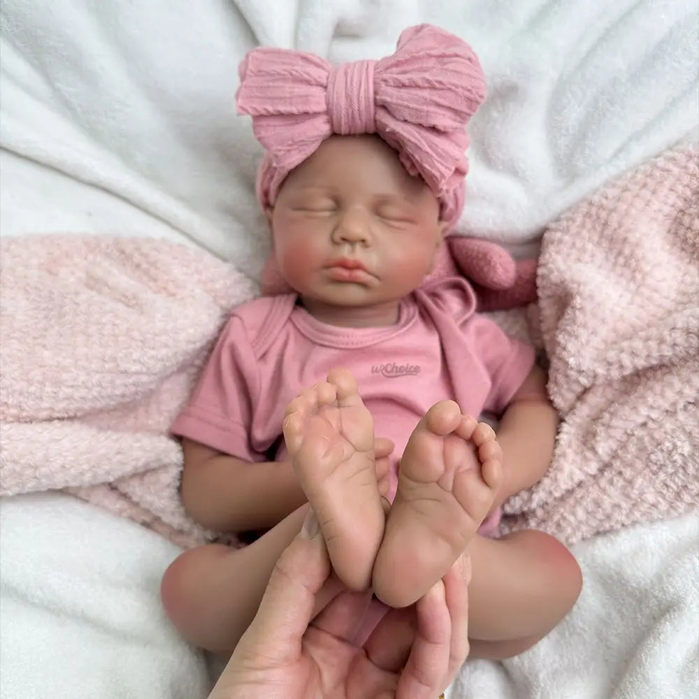 20-Inch Loulou Full Silicone Reborn Girl Handmade Visible Veins Painted Doll Easy to Clean Weighted Baby for Collector Kids Toy