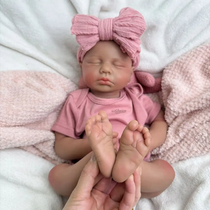 20-Inch Loulou Full Silicone Reborn Girl Handmade Visible Veins Painted Doll Easy to Clean Weighted Baby for Collector Kids Toy