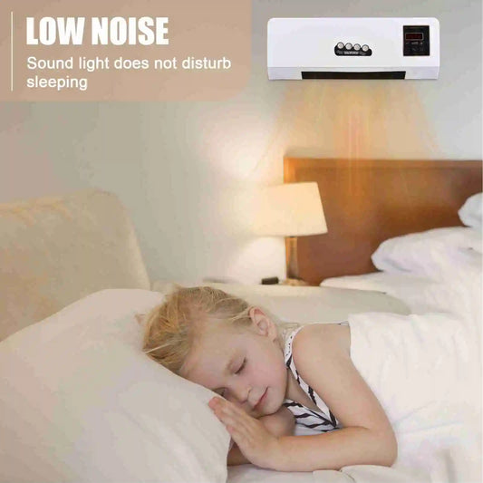 Air Conditioning Heater Fan Combo 2 in 1 Heating Nature Wind Timing Digital Display Wall Mounted Space Heater for Home Office