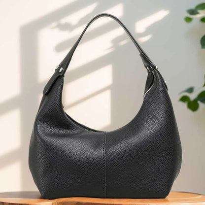 Women Fashion Tote Handbag PU Leather Simple Shoulder Purse Solid Color Soft Hobo Bags Girls Outdoor Daily Bag