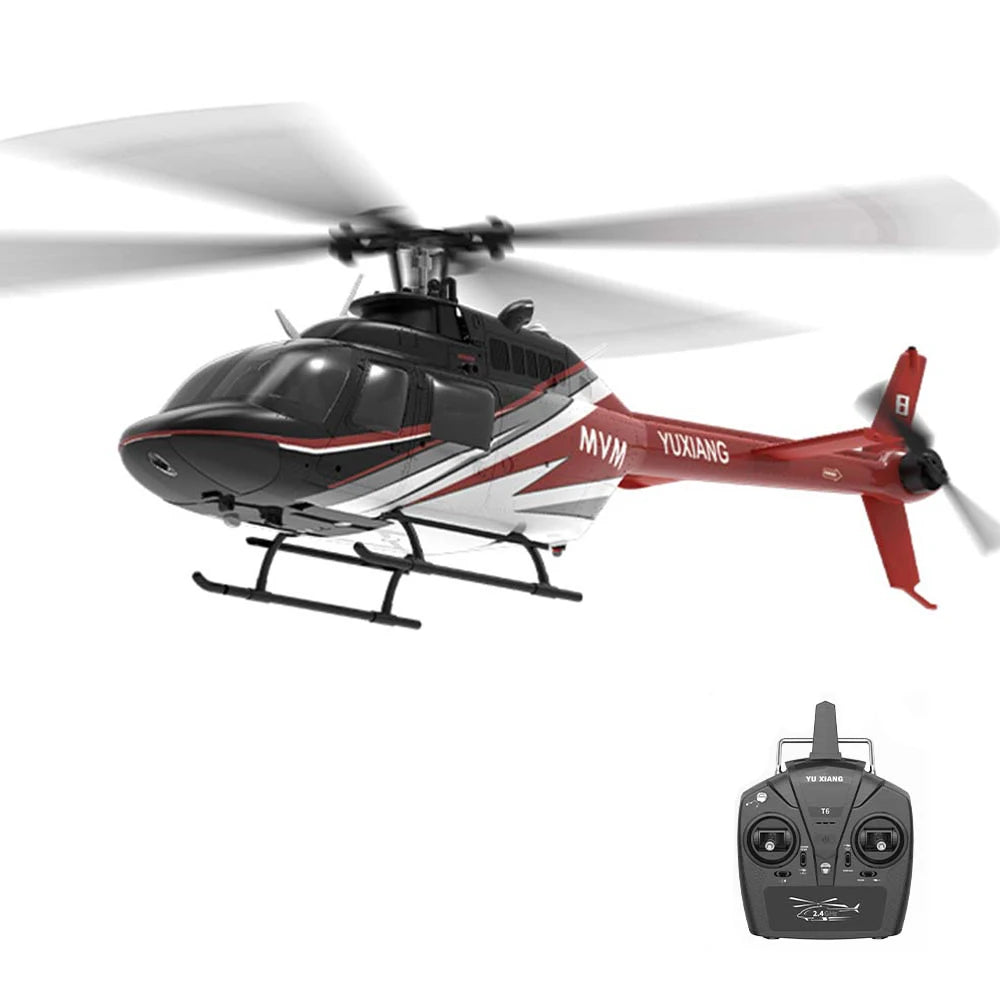 YXZNRC F08 1:27 Bell-206 Scale 2.4G 6CH Altitude Hold Optical Flow Positioning Dual Brushless Motor RC Helicopter VS C138