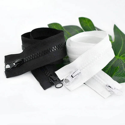 60-300cm 5# 8# Resin Zipper for Sewing Long Open-End Zippers with Single/Double Sliders Tent Coat Clothes Zip Repair Accessories