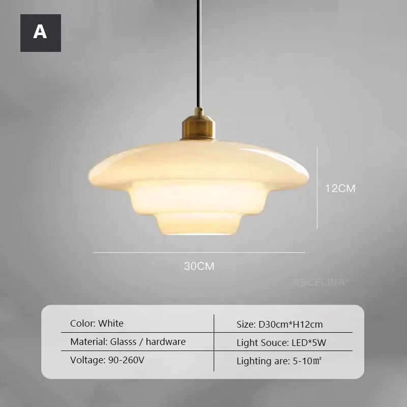Nordic LED E27 Cream Wind Milk Glass Art Decorative Pendant Lights Modern Light Fixtures Kitchen Island Dining Room Bedside