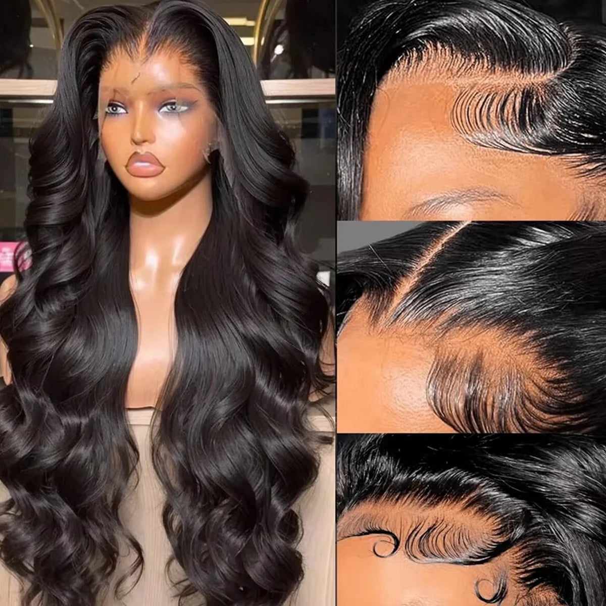 200 Density Body Wave Black Wigs Human Hair 30 Inch 13x6 Hd Lace Frontal Raw Human Hair Wig Brazilian 13x4 Lace Front Human Hair