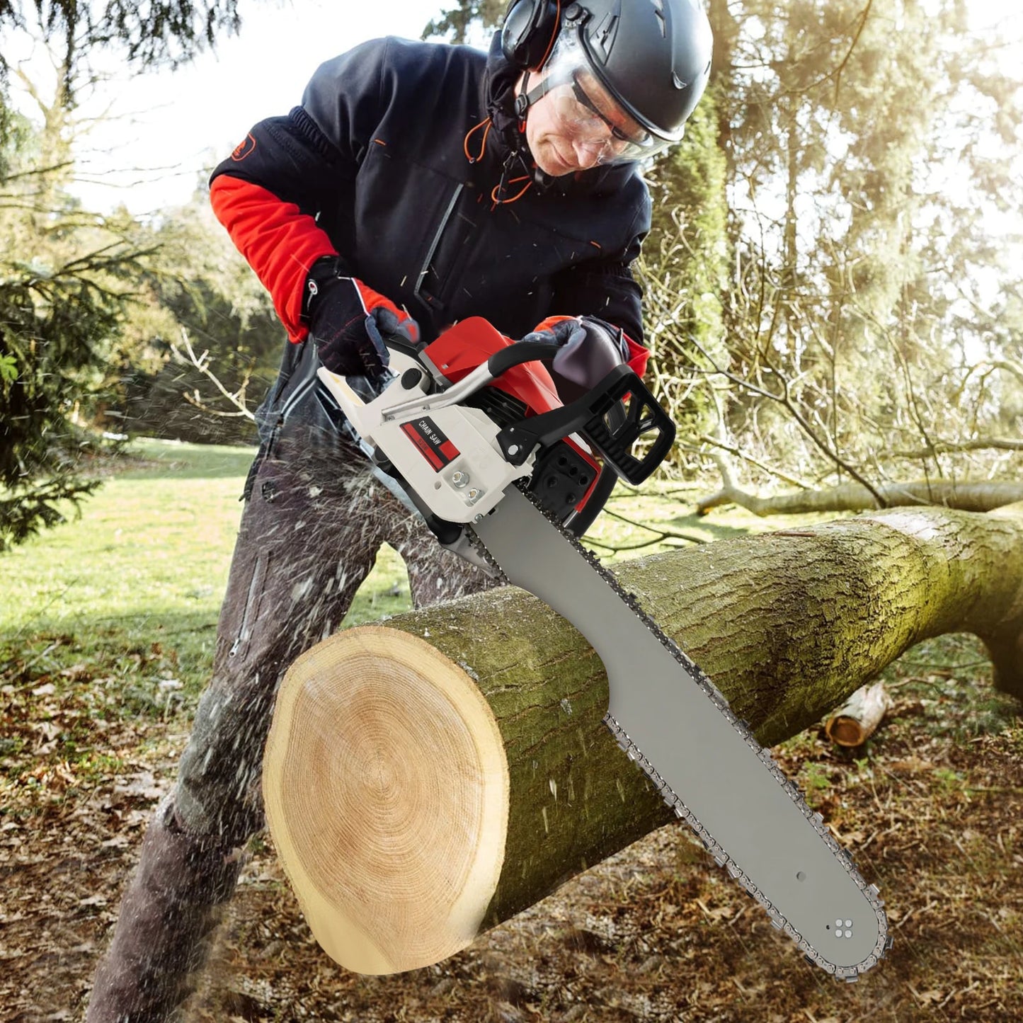 22Inch 52CC Gas-powered Chainsaw Gasoline Chainsaw Chainsaw Cutting Wood Gas Sawing Chain Saw Set for Wood Cutting