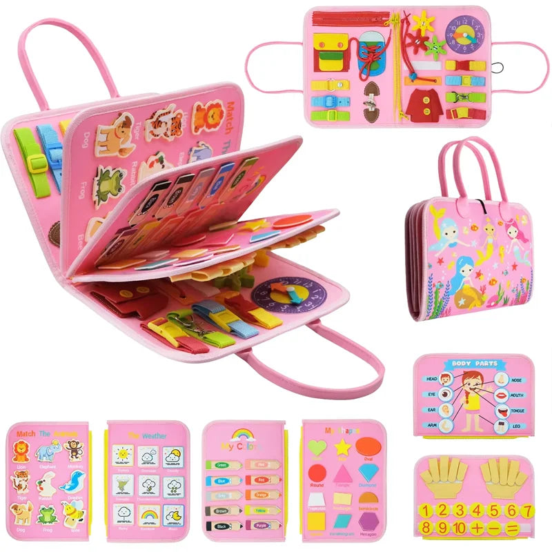 Busy Board Montessori Toys for Toddler Busy Book Sensory Preshool Early Education Learning Fine Motor Skills Toys For Children