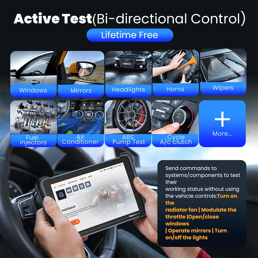 Global Version THINKCAR THINKSCAN 689BT OBD2 Diagnostic Tool DOIP CANFD Bi-directional ECU Coding 34 Resets Lifetime Free Update
