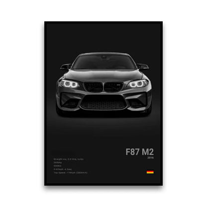 2-A1 Famous Cars G80 M3C Canvas Wall Art Print Poster E30 M3 Z8 Decorative Mural Modern Home Decor Birthday Gift Unframed