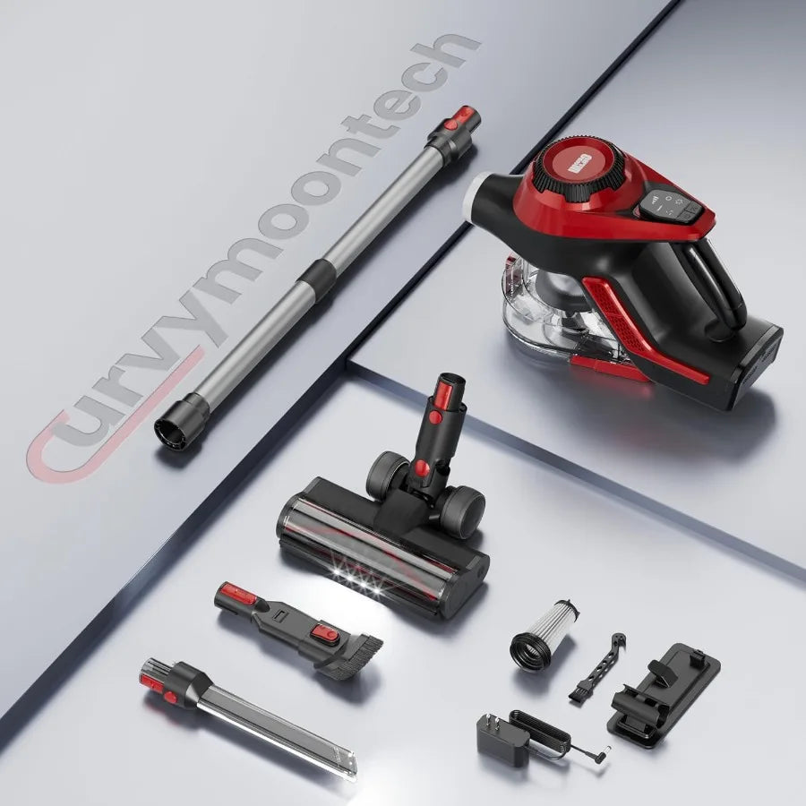 Cordless Vacuum Cleaner for Home Stick Vacuum 40Kpa Smart Display 1.5L Dust Cup MAX 55mins Runtime Lightweight Handheld Vacuum