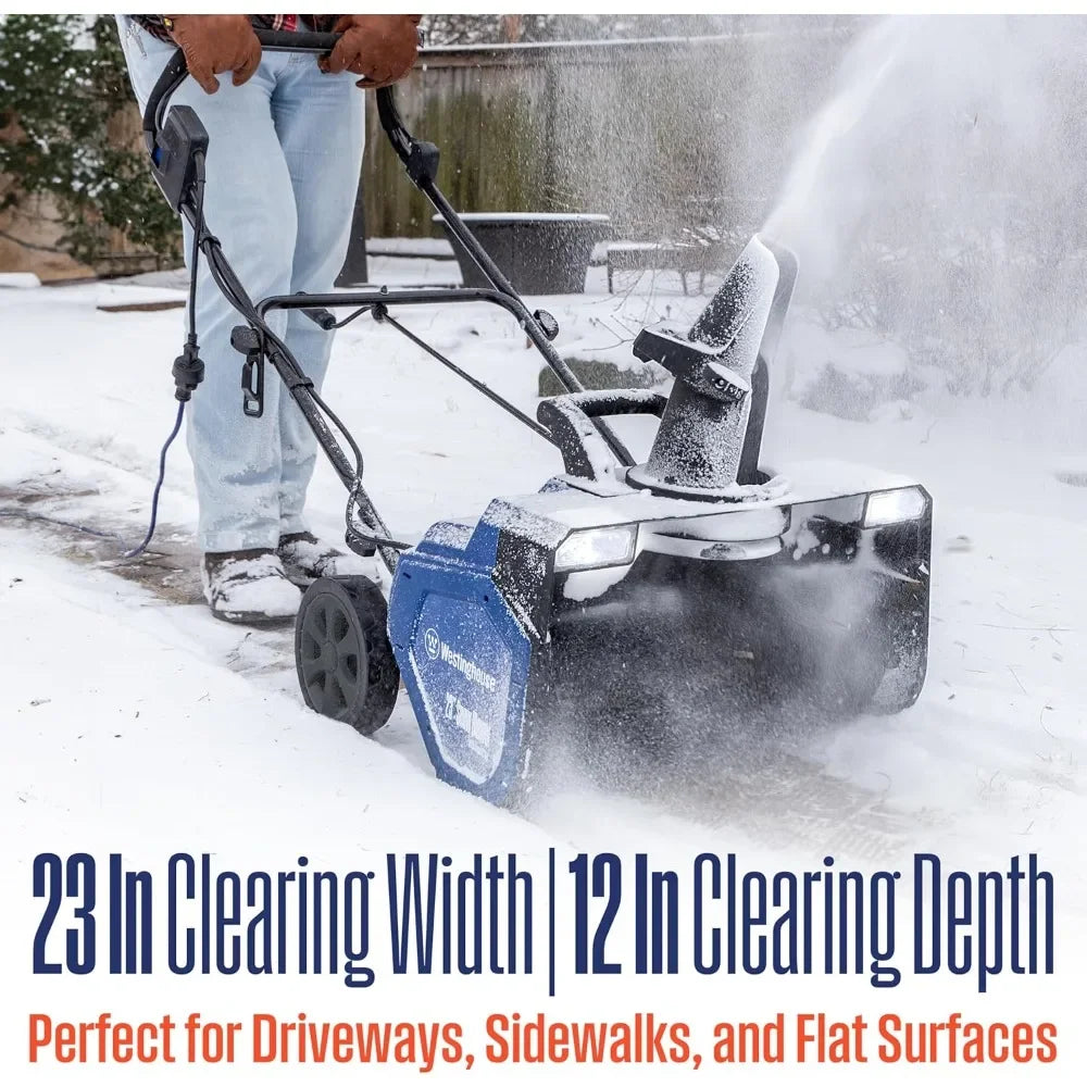 18 Corded Snow Blower, Dual LED Lights, Electric Snow Blower with 25ft Throwing Distance, Plows 650lbs/min, Adjustable Chute