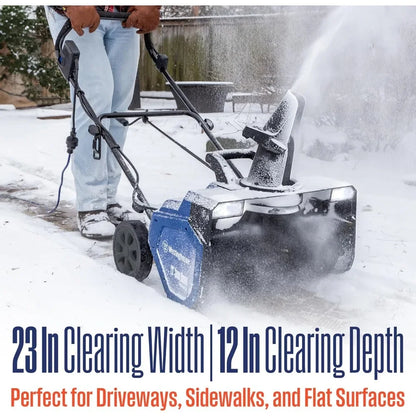 18 Corded Snow Blower, Dual LED Lights, Electric Snow Blower with 25ft Throwing Distance, Plows 650lbs/min, Adjustable Chute