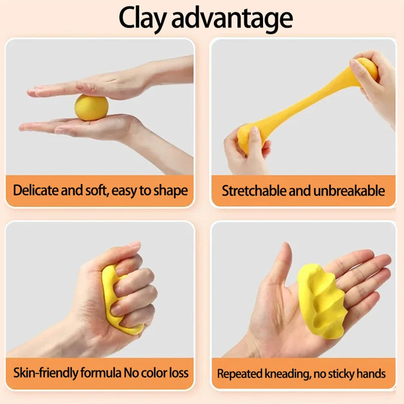 12/24/36 Color Clay Air-dried Clay Set Ultra Light Plastic Clay with Carving Tools DIY Crafts Toy Gifts for Friends Children
