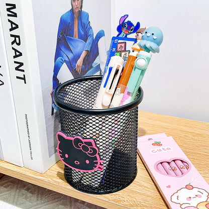 Cute Sanrio Hello Kitty Kuromi Metal Pen Holder School Supplies Cosmetics Storage Gift for Wife