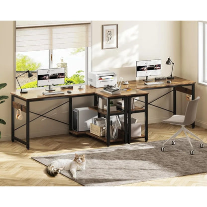 48 Inch Corner Computer Desk with Storage and PC Stand, Compact L-Shaped Desk for Home Office and Gaming