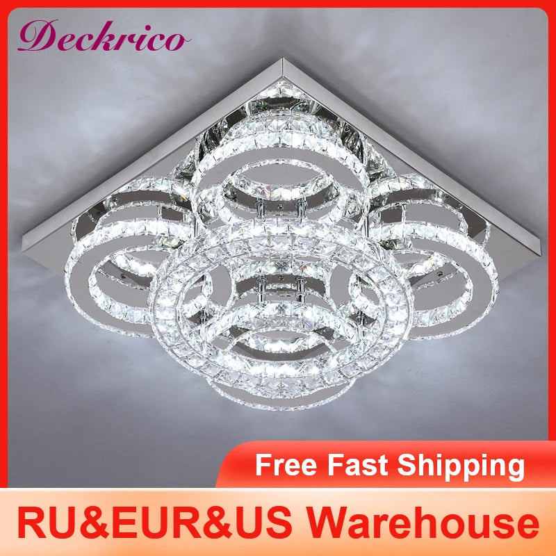 K9 Crystal Ceiling Light Living Room Bedroom Led Chandelier Lustre Aisle Luminaire Luxury Home Decor Pendant Lamp Hanging Lighti
