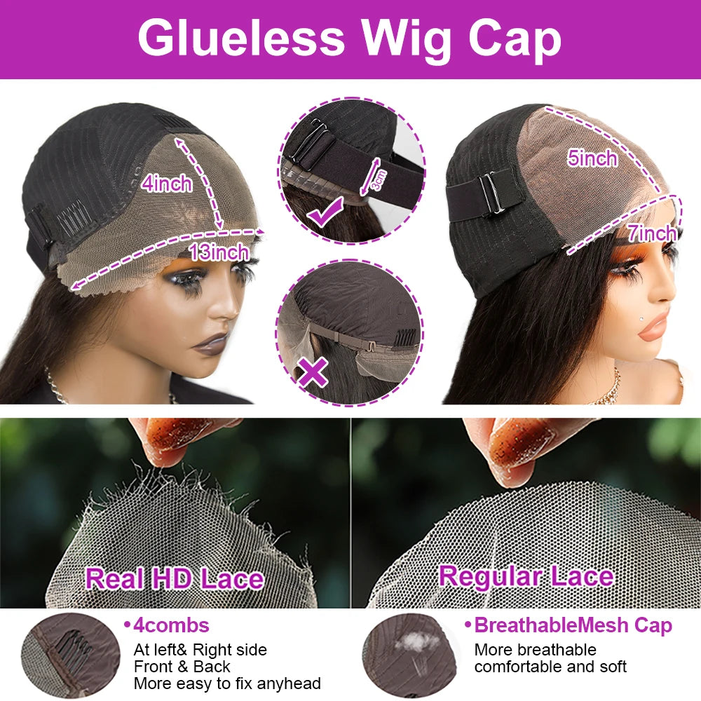 Short Curly Bob Wigs Human Hair 250% Glueless Brazilian Closure Frontal Wigs Without Glue Pre Cut Lace Wigs For Women On Sale