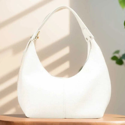 Women Fashion Tote Handbag PU Leather Simple Shoulder Purse Solid Color Soft Hobo Bags Girls Outdoor Daily Bag