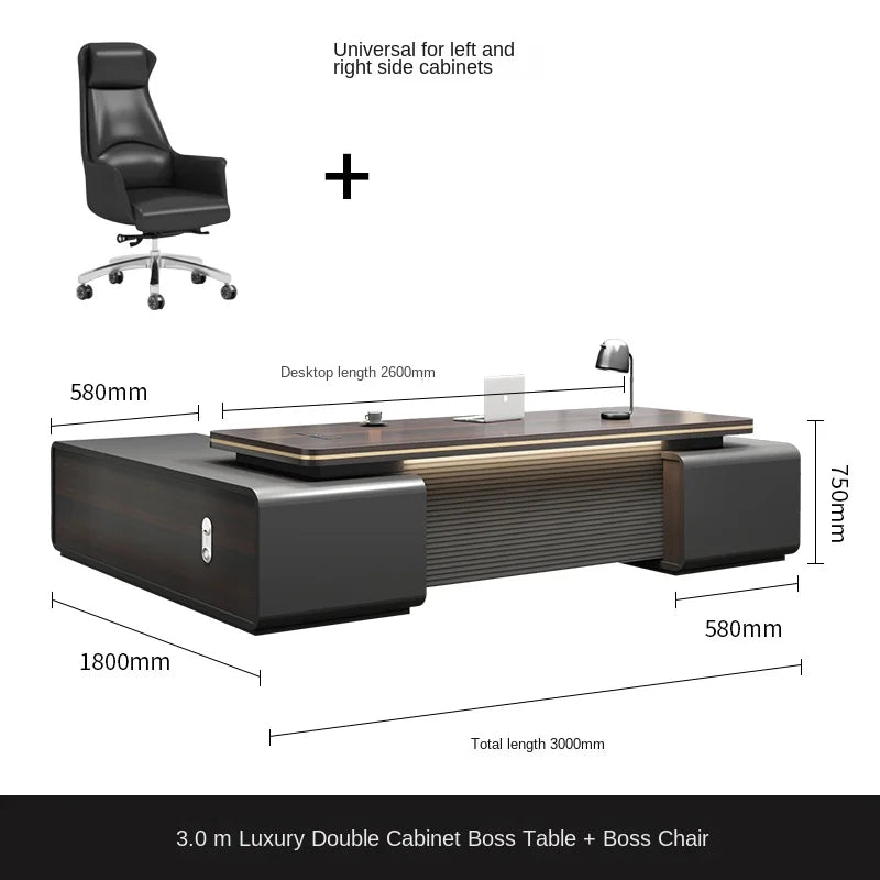 Corner Storage Office Desk Standing Drawers European Floor Computer Desks Black Wood Escritorios De Ordenador Modern Furniture