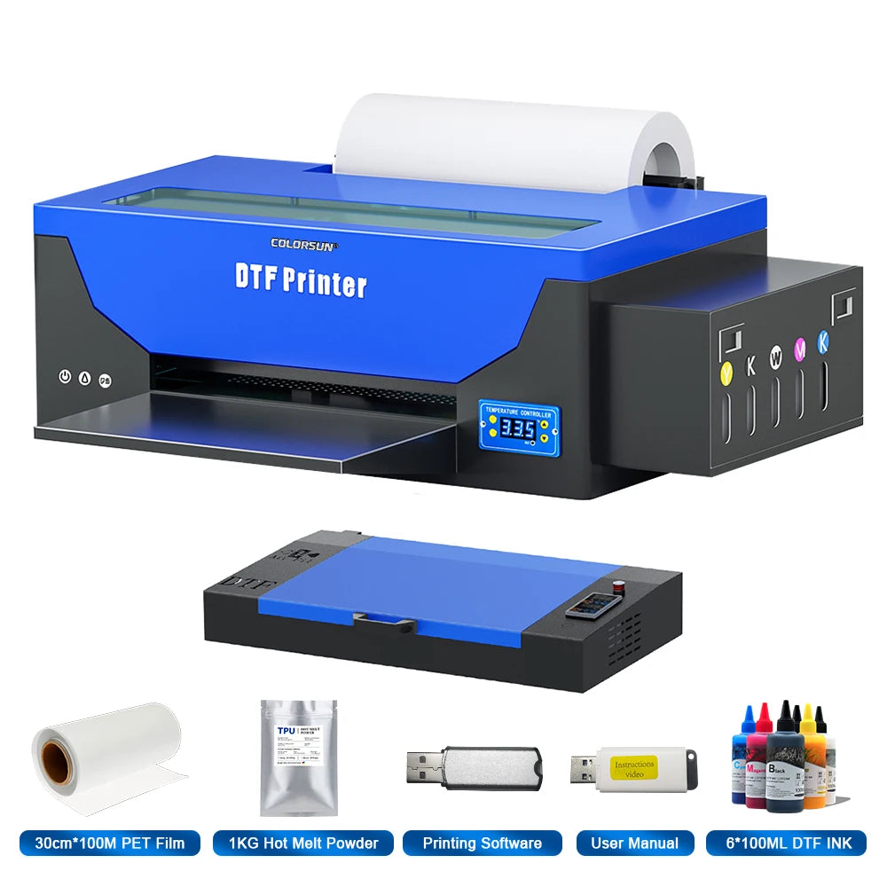 Colorsun A3 DTF Printer For Epson R1390 Impresoras a3 dtf T-Shirt printing machine A3 DTF Printers For T-Shirt Hoodies Bags