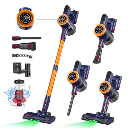 New LED Cordless Upright Vacuum Cleaner, 35Kpa Ultra Lightweight Stick Vacuum for Carpet, Hard Floor, Car, Pet Hair
