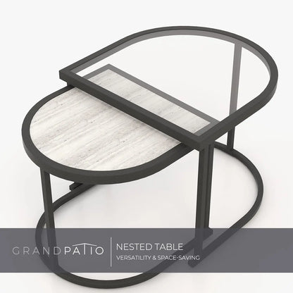 6-Piece Wicker Outdoor Furniture Set with Beige Thick Cushions and Coffee Table, Patio Sofa Conversation Set