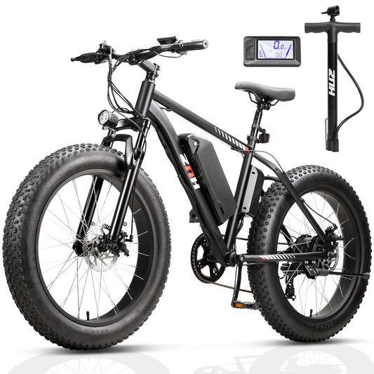1000W Motor Electric Bicycle, 48V 13Ah Removable Battery, 26MPH, 50 Miles Electric Bike, 24*4 Inch Fat Tire Snow E-bike