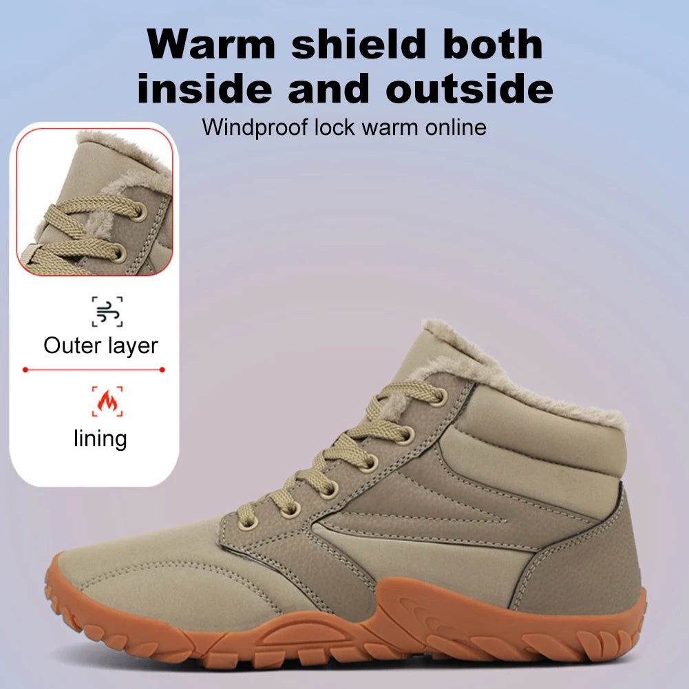 Winter Snow Boots Cold-Proof Trekking Shoes Anti Slip Minimalist Five Finger Boots Lightweight Walking Boots for Hiking Climbing