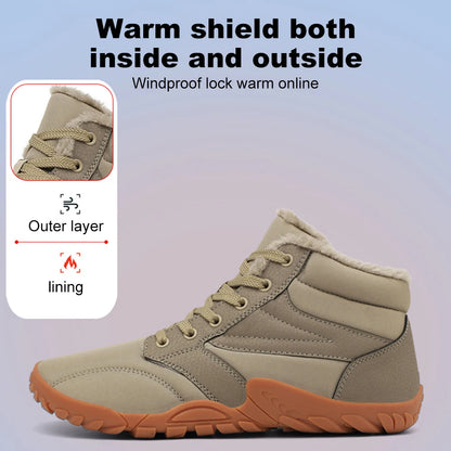 Winter Snow Boots Cold-Proof Trekking Shoes Anti Slip Minimalist Five Finger Boots Lightweight Walking Boots for Hiking Climbing