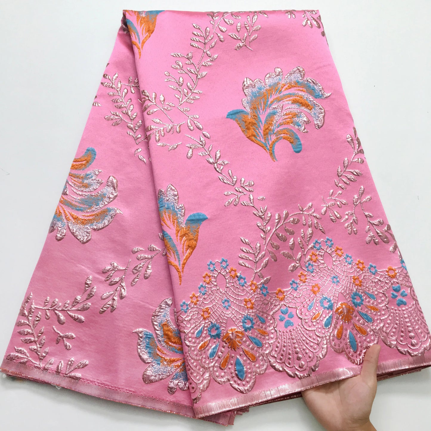 SJD LACA African Brocade Lace Fabrics 2025 High Quality Tulle Damask Nigerian Jacquard French Lace For Sewing Women Dresses 2485