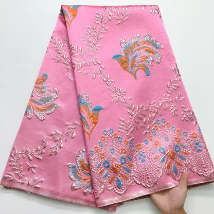 SJD LACA African Brocade Lace Fabrics 2025 High Quality Tulle Damask Nigerian Jacquard French Lace For Sewing Women Dresses 2485
