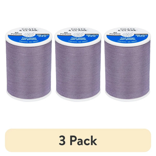 3 Pack 300 Yards Core Spun Polyester Thread Light Purple Color Medium Weight Durable for Sewing Hand Machine