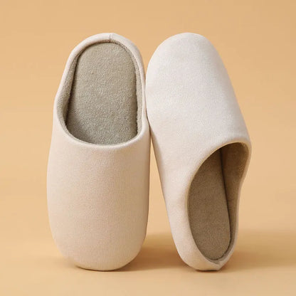 Unisex Japanese Style Mute Indoor Slippers Lightweight Super Soft Home Cotton Shoes Woman Autumn Winter Comfort House Slippers