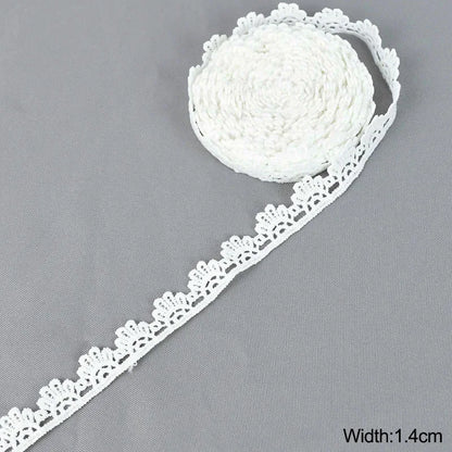 5Yard/rol White Lace Ribbon Tape Fabric Wedding Decoration Gift Wrapping Embroidered Lace Trim DIY Clothes Sewing Craft Supplies