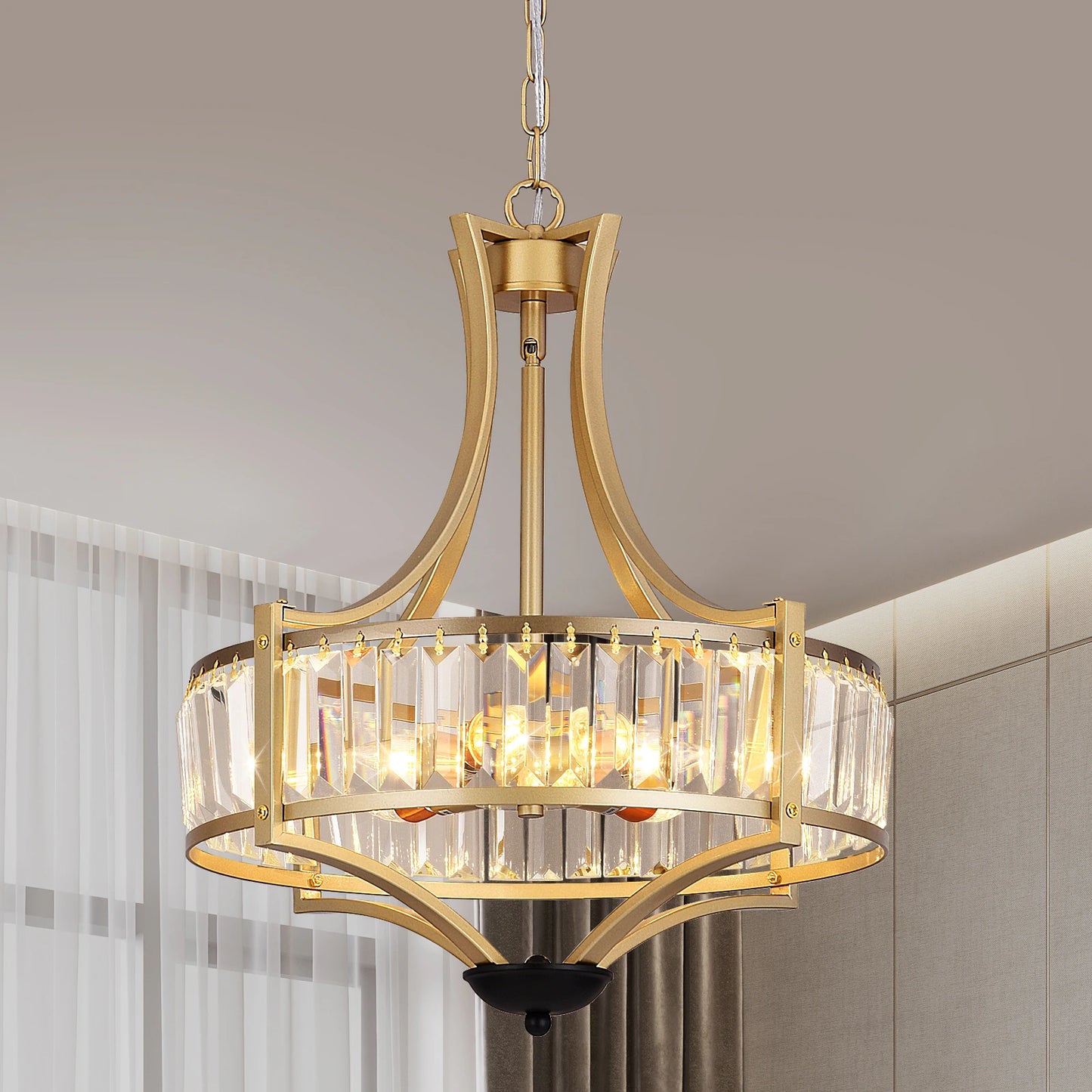 VETRULUS Luxury Crystal Pendant Ceiling Lamp  Home Decoration Living Room Bedroom Chandelier Ceiling Light Modern Lighting