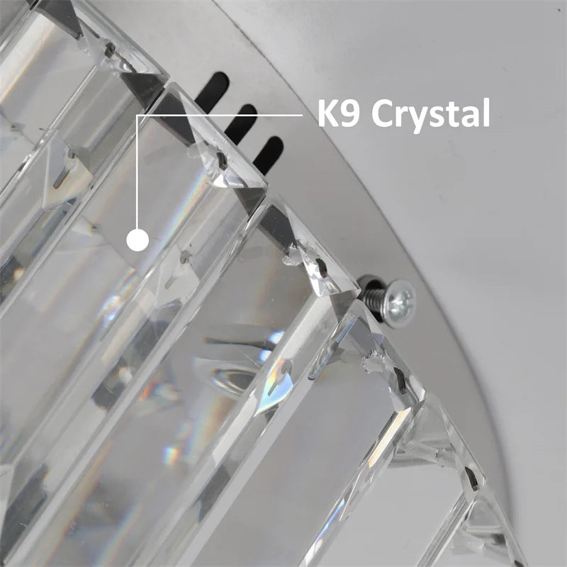 Indoor Crystal Led Ceiling Lamp Modern Luxury Chandelier Bedroom Living Room Decor Remote Control Dimming Hanging Light Lustre