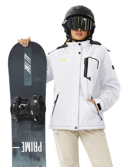 Womens Ski Jacket Waterproof Insulated Snow Jacket Warm Windproof Winter Coats with Hood Fleece Lined Jacket