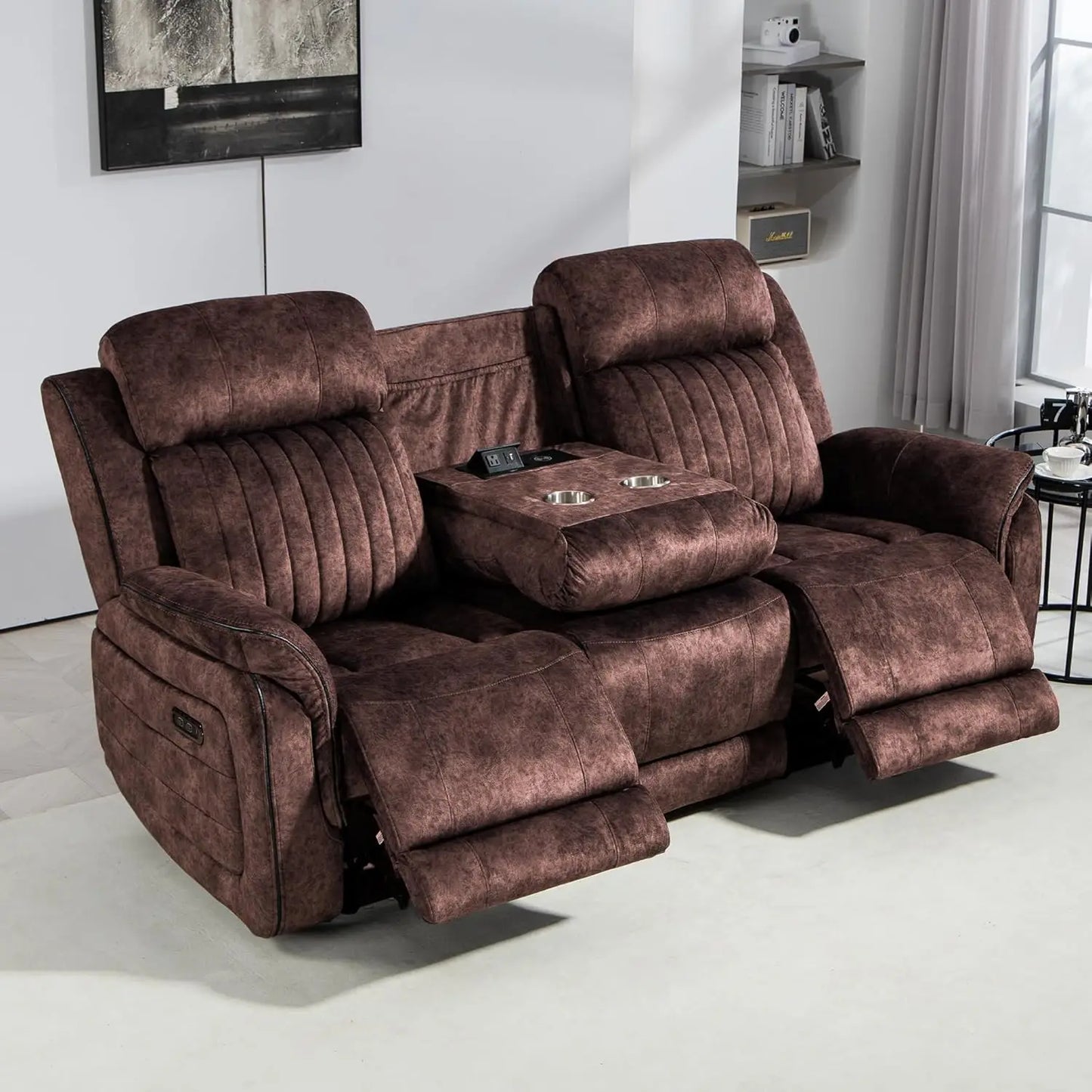 Zero Gravity Power Reclining Sofa with Adjustable Headrest, Electric Reclining Couch with Wireless Charge, USB, Customized