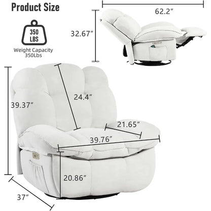 Power Recliner Chair,Massage Rocker Recliner Chairs for Adults with Heated,Oversized Rocker Swivel Chairs, Customized